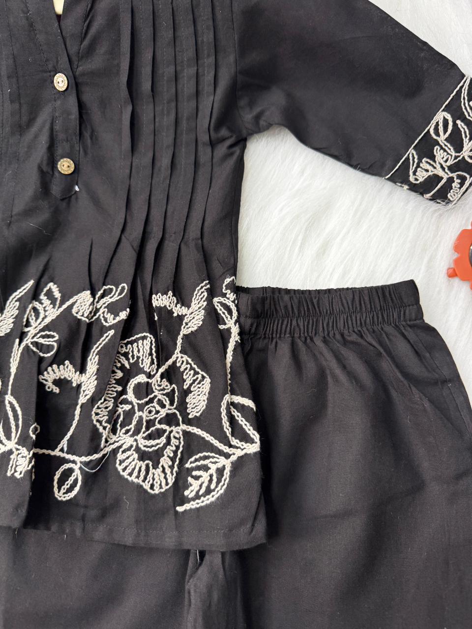 Cotton asthetic co-ord set black