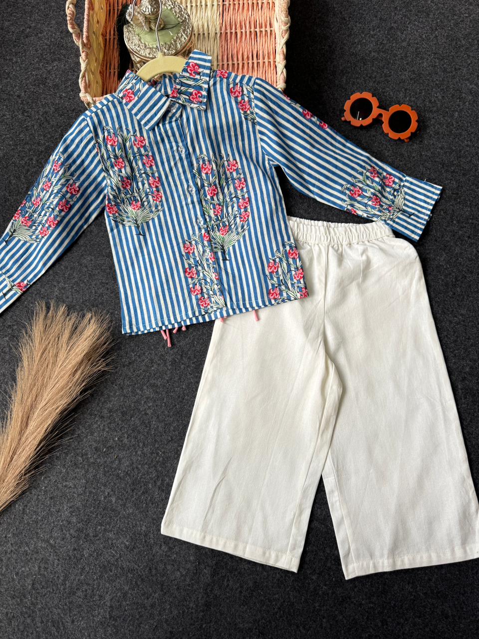 tassel co-ord set blue