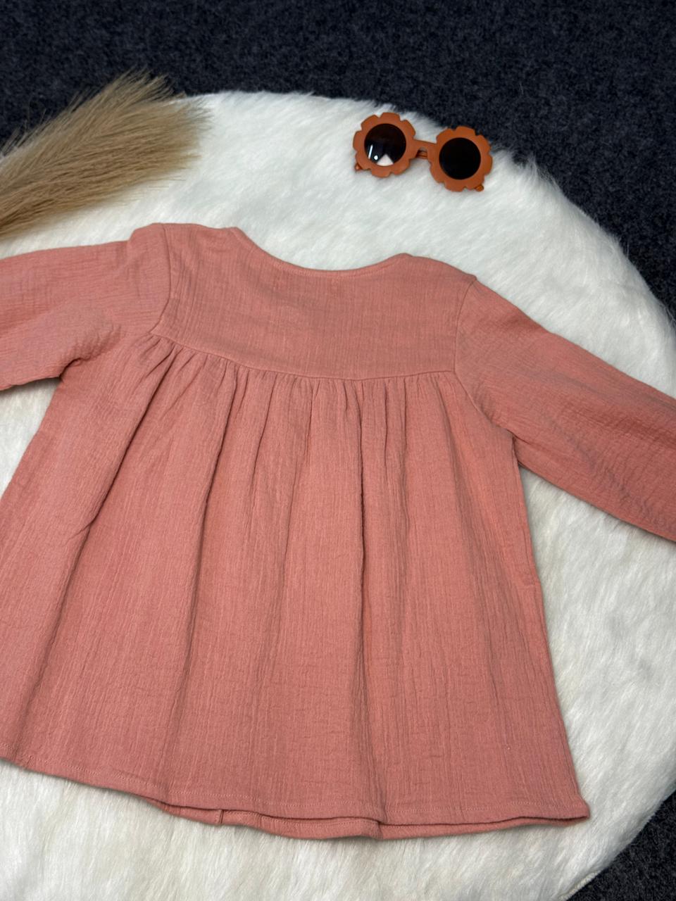 Muslin Frock dusky pink