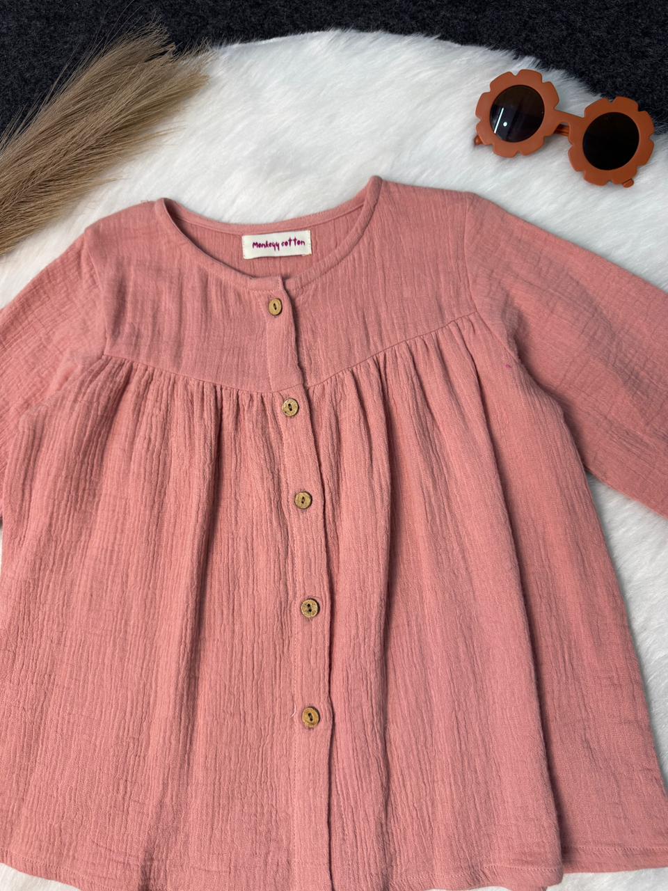 Muslin Frock dusky pink