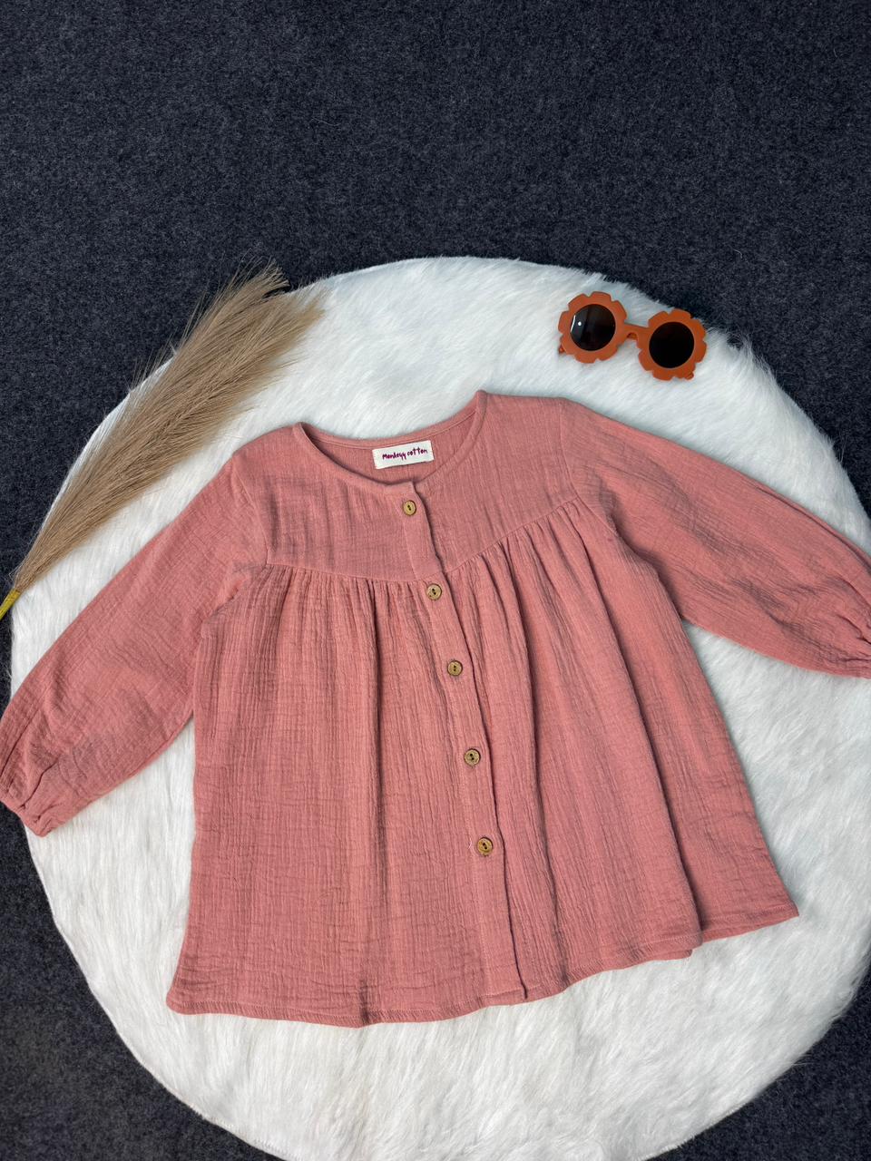 Muslin Frock dusky pink