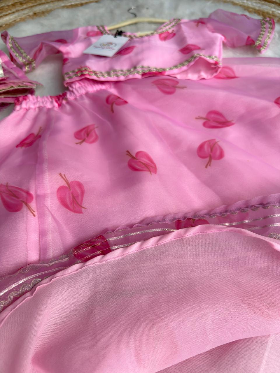 Organza lehnga Pink