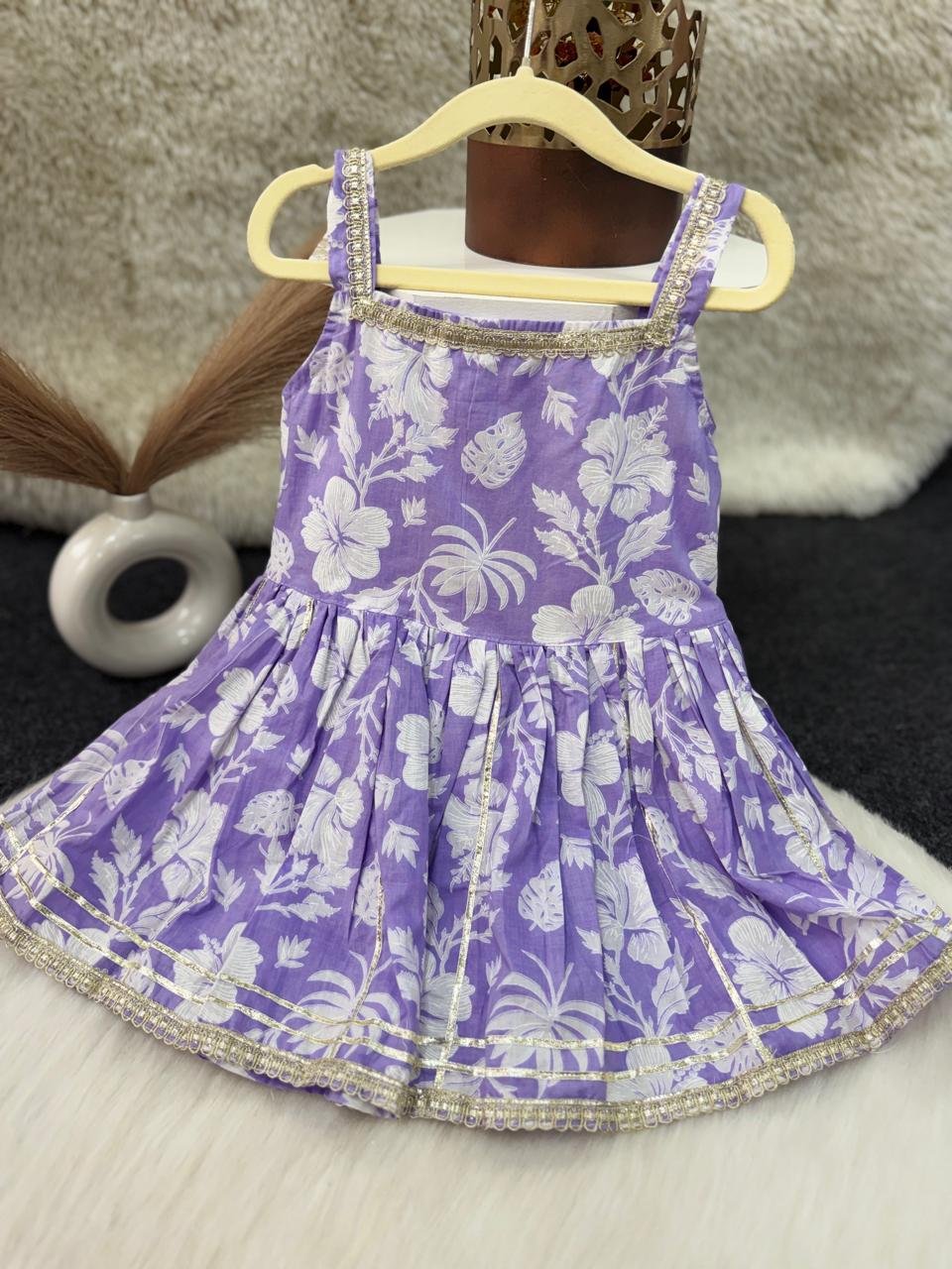 Peplum with dhoti set lavender