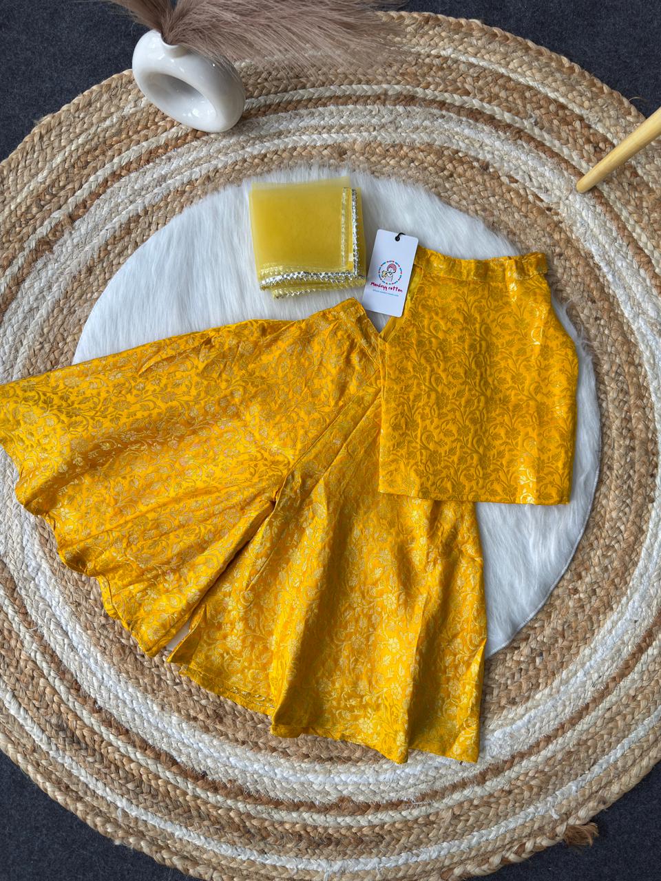 Indo wester dess vibrant yellow