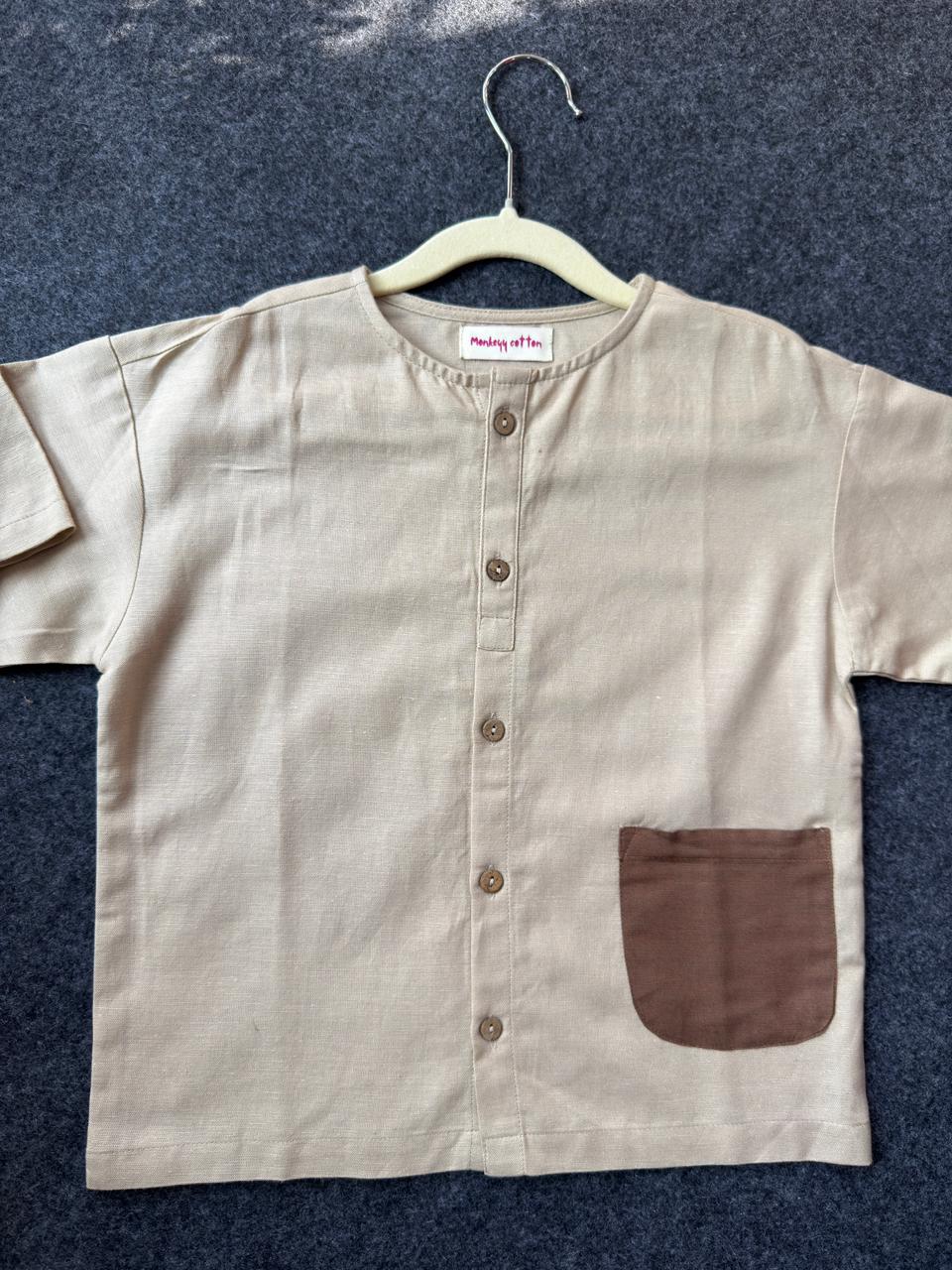 Cotton linen co-ord set round neck