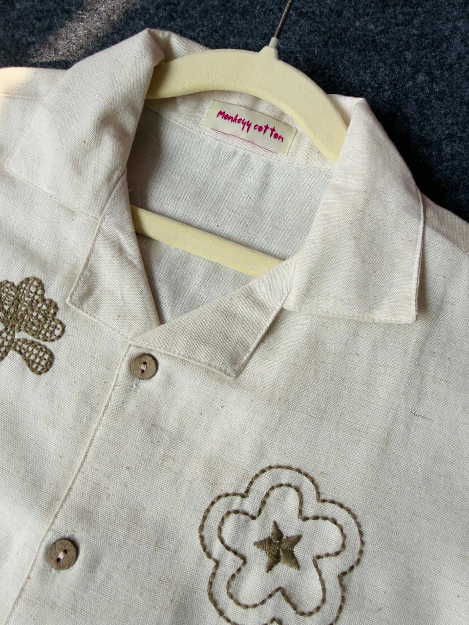 Cotton linen co-ord set white