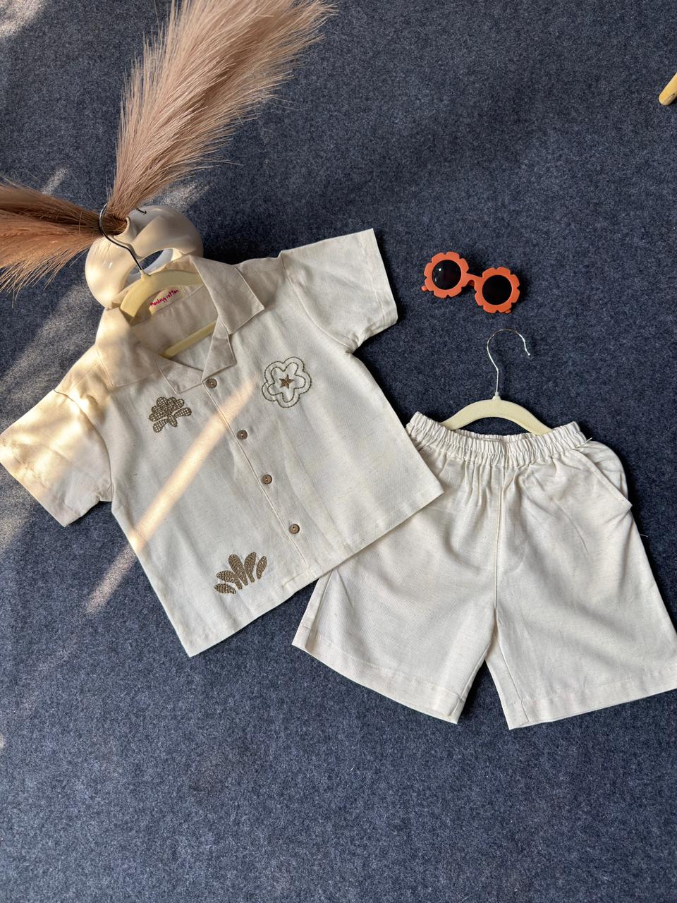 Cotton linen co-ord set white