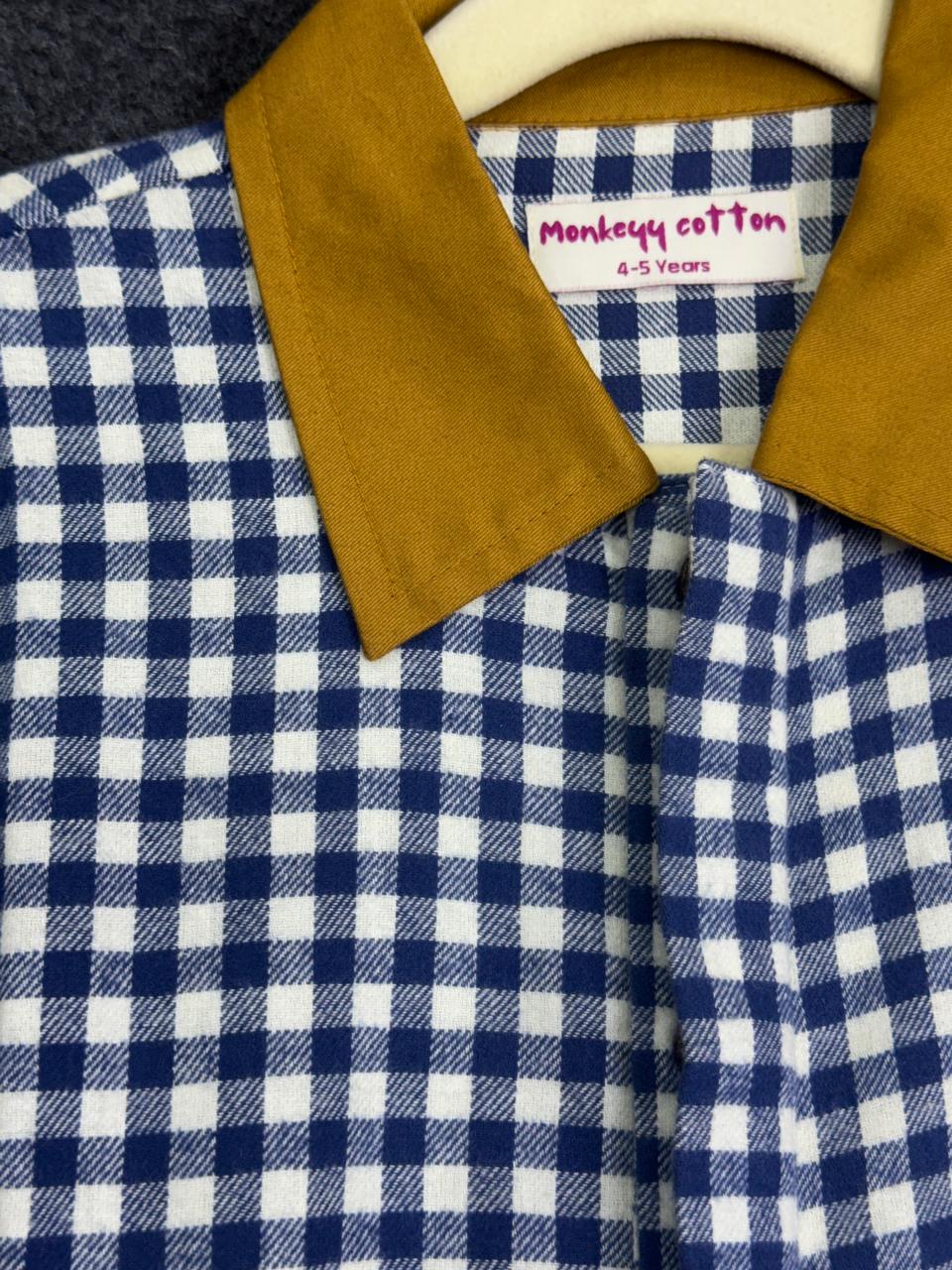 Woven check jacket White & Blue